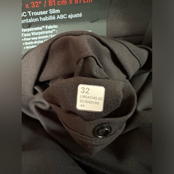 NWT Lululemon Men’s ABC Slim-Fit‎ 5 Pocket Pant 32"L x 32”W Warpstreme Black - Picture 12 of 12
